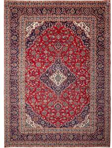 Tappeto Ardakan Medaglione Floreale Rosso Blu Scuro 295x408 Cm