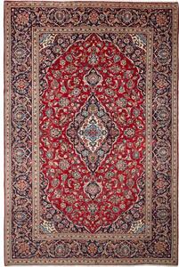 Tappeto Ardakan Medaglione Floreale Rosso Blu Scuro 200x303 Cm