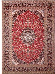 Tappeto Ardakan Medaglione Floreale Rosso Blu Scuro 306x427 Cm