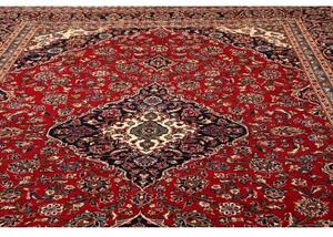 Tappeto Ardakan Medaglione Floreale Rosso Blu Scuro 295x408 Cm