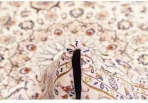 Tappeto Kashan Medaglione Floreale Avorio Blu Scuro 192x293 Cm