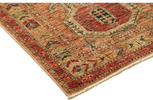 Tappeto Kazak Fine Geometrico Beige Rosso Corsia 74x251 Cm