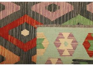 Tappeto Kilim Geometrico Verde Menta Multicolore 170x244 Cm