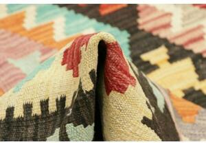 Tappeto Kilim Geometrico Marrone Scuro Beige 194x294 Cm