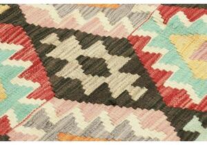 Tappeto Kilim Geometrico Marrone Scuro Beige 194x294 Cm
