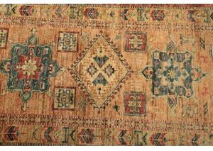 Tappeto Kazak Fine Geometrico Beige Rosso Corsia 74x251 Cm