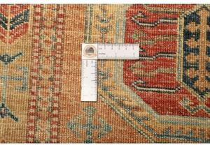 Tappeto Kazak Fine Geometrico Beige Rosso Corsia 74x251 Cm