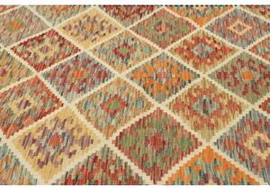 Tappeto Kilim Geometrico Marrone Scuro Multicolore 196x297 Cm