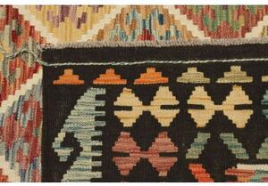 Tappeto Kilim Geometrico Marrone Scuro Multicolore 196x297 Cm