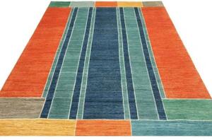 Tappeto Mosaic Geometrico Arancione Blu 196x286 Cm