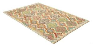 Tappeto Kilim Geometrico Avorio Multicolore 120x179 Cm
