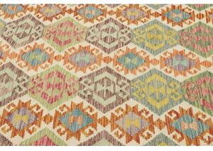 Tappeto Kilim Geometrico Avorio Multicolore 120x179 Cm