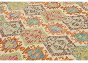 Tappeto Kilim Geometrico Avorio Multicolore 120x179 Cm