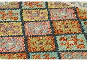 Tappeto Kilim Stilizzato Avorio Multicolore 99x200 Cm