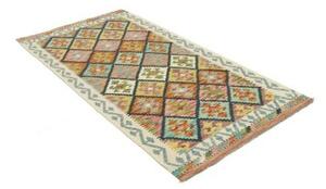 Tappeto Kilim Stilizzato Avorio Multicolore 99x200 Cm
