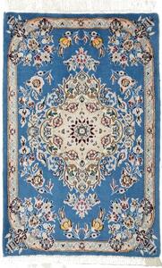 Tappeto Nain 9la Medaglione Floreale Blu Beige 60x96 Cm