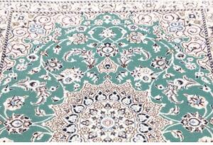 Tappeto Nain 9la Medaglione Floreale Verde Acqua Avorio 90x127 Cm