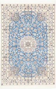 Tappeto Nain 9la Medaglione Floreale Blu Azzurro Avorio 106x153 Cm