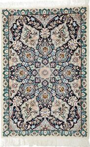 Tappeto Nain 9la Medaglione Floreale Blu Scuro Avorio 60x90 Cm
