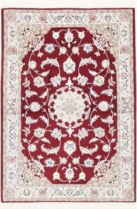 Tappeto Nain 9la Medaglione Floreale Rosso Avorio 105x150 Cm