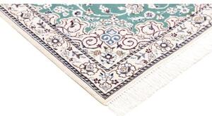 Tappeto Nain 9la Medaglione Floreale Verde Acqua Avorio 90x127 Cm