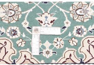 Tappeto Nain 9la Medaglione Floreale Verde Acqua Avorio 90x127 Cm