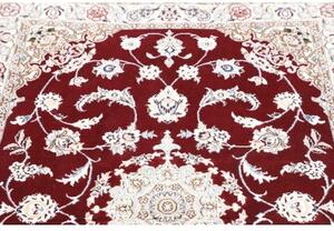 Tappeto Nain 9la Medaglione Floreale Rosso Avorio 105x150 Cm