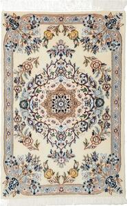 Tappeto Nain 9la Medaglione Floreale Avorio Blu 62x95 Cm