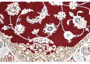 Tappeto Nain 9la Medaglione Floreale Rosso Avorio 105x150 Cm