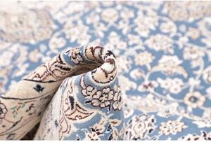 Tappeto Nain 9la Medaglione Floreale Blu Azzurro Avorio 106x153 Cm