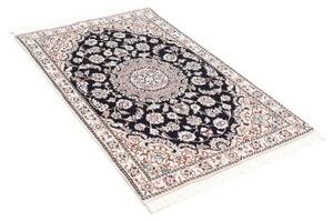 Tappeto Nain 9la Medaglione Floreale Blu Scuro Avorio 82x130 Cm