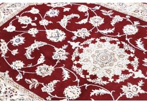 Tappeto Nain 9la Medaglione Floreale Rosso Avorio 105x150 Cm