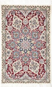 Tappeto Nain 9la Medaglione Floreale Rosso Scuro Avorio 60x93 Cm