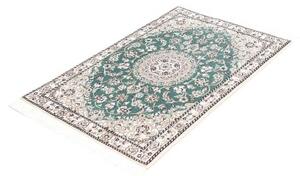 Tappeto Nain 9la Medaglione Floreale Verde Petrolio Avorio 80x122 Cm