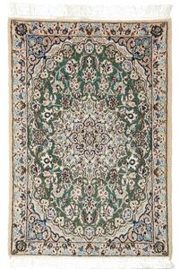 Tappeto Nain 9la Medaglione Floreale Verde Avorio 62x89 Cm