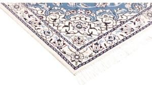 Tappeto Nain 9la Medaglione Floreale Blu Azzurro Avorio 80x117 Cm