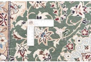 Tappeto Nain 9la Medaglione Floreale Verde Scuro Beige Corsia 80x303 Cm