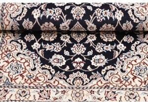 Tappeto Nain 9la Medaglione Floreale Blu Scuro Avorio 82x130 Cm