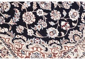 Tappeto Nain 9la Medaglione Floreale Blu Scuro Avorio 82x130 Cm