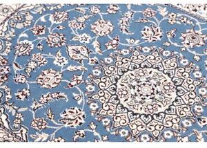 Tappeto Nain 9la Medaglione Floreale Blu Azzurro Avorio 80x117 Cm