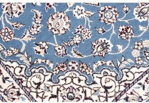 Tappeto Nain 9la Medaglione Floreale Blu Azzurro Avorio 80x117 Cm
