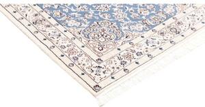 Tappeto Nain 9la Medaglione Floreale Blu Azzurro Avorio 106x153 Cm