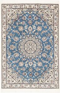 Tappeto Nain 9la Medaglione Floreale Blu Azzurro Avorio 80x117 Cm