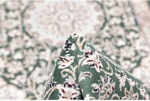 Tappeto Nain 9la Medaglione Floreale Verde Scuro Beige Corsia 80x303 Cm