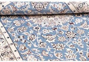Tappeto Nain 9la Medaglione Floreale Blu Azzurro Avorio 106x153 Cm