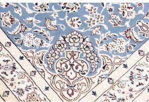 Tappeto Nain 9la Medaglione Floreale Blu Azzurro Avorio 106x153 Cm