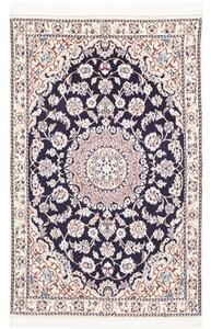 Tappeto Nain 9la Medaglione Floreale Blu Scuro Avorio 82x130 Cm