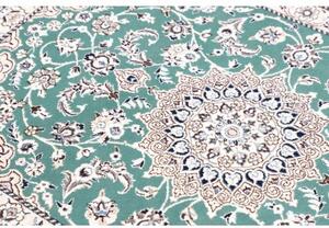 Tappeto Nain 9la Medaglione Floreale Verde Acqua Avorio 90x127 Cm