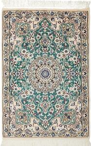 Tappeto Nain 9la Medaglione Floreale Verde Petrolio Beige 63x92 Cm