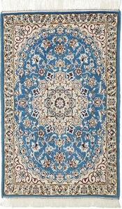 Tappeto Nain 9la Medaglione Floreale Blu Avorio 58x92 Cm